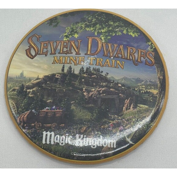 Disney Seven Dwarfs Mine Train Magic Kingdom Grand Opening Celebration Button - Picture 5 of 6
